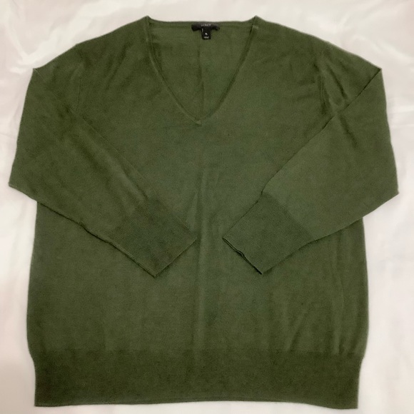J.Crew V Neck Merino wool blend green XL Sweater (W703) - Picture 1 of 7